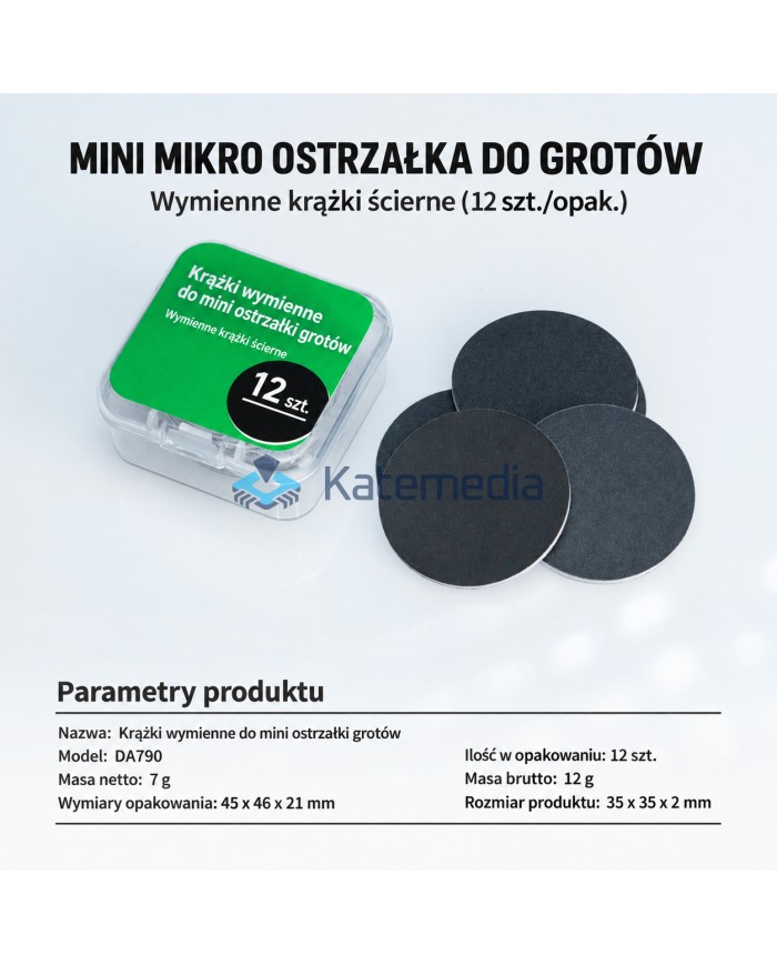 Wymienne Tarcze Ścierne 2UUL DA790 do Ostrzałki MicroTip 12 szt