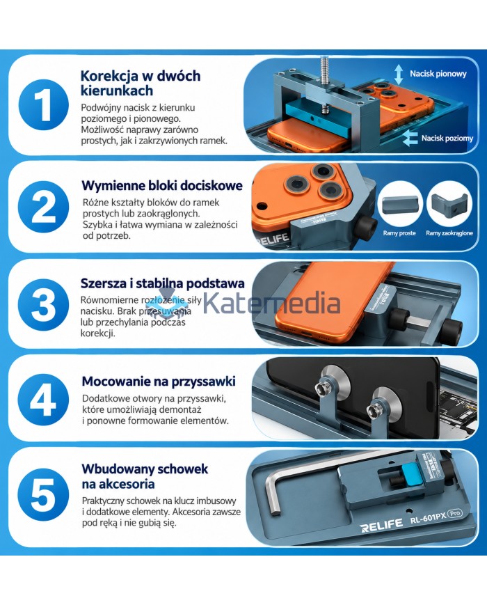 Przyrząd do Prostowania i Korekcji Ramek Telefonów RELIFE RL-601PX Pro