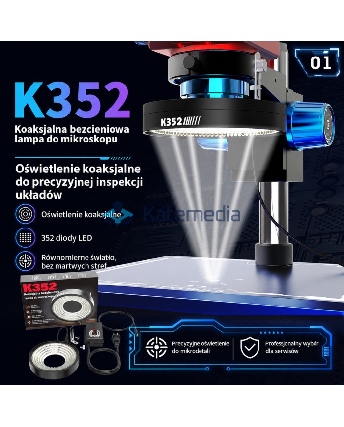 Lampa Koaksjalna LED 352 do Mikroskopu Bez Cieni JTX K352