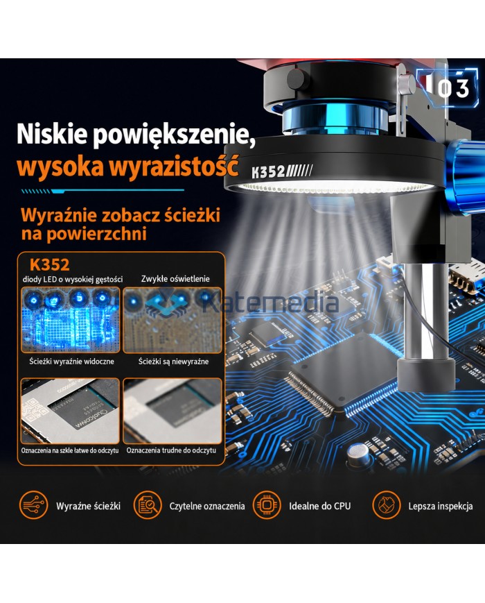 Lampa Koaksjalna LED 352 do Mikroskopu Bez Cieni JTX K352