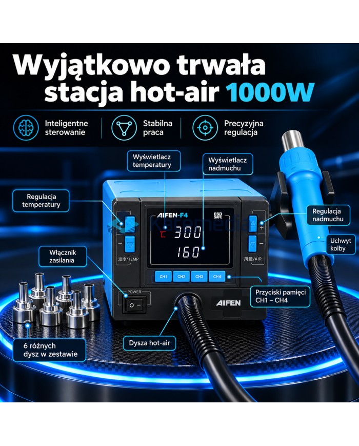 Stacja lutownicza Hot Air Aifen F4 1000W