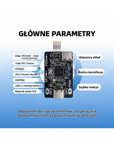 Płytka serwisowa SUNSHINE RP2354A Pico DFU PWN do iPhone i iPad