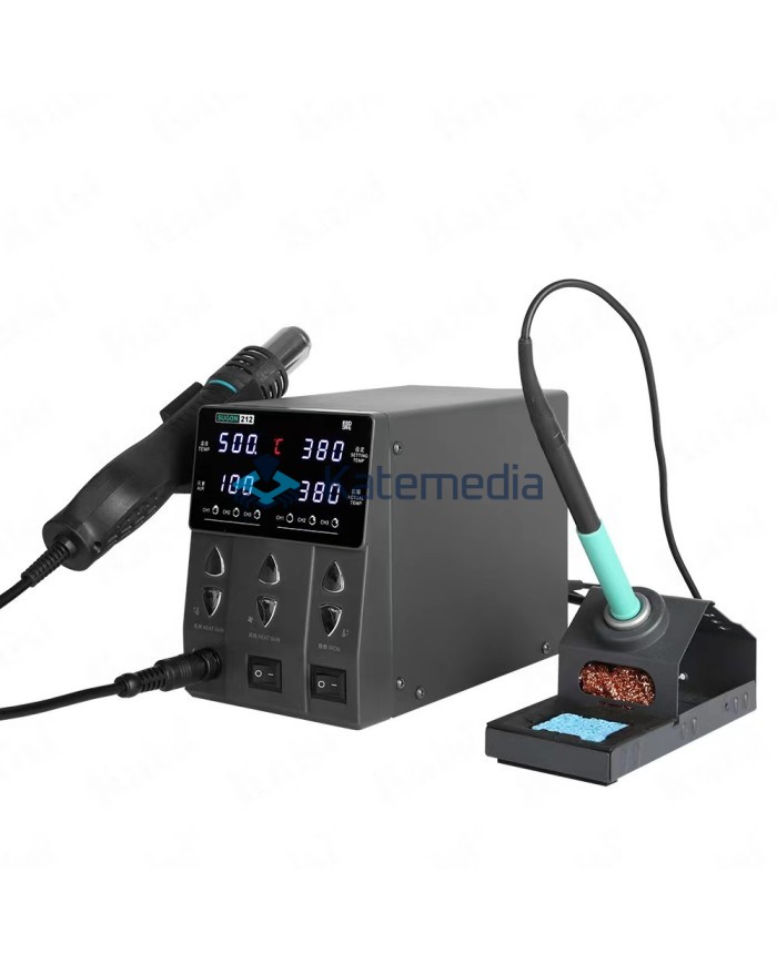 Sugon 212 2-in-1 Soldering Station Set – Hot Air + T12 Soldering Iron + 25 g Solder Wire
