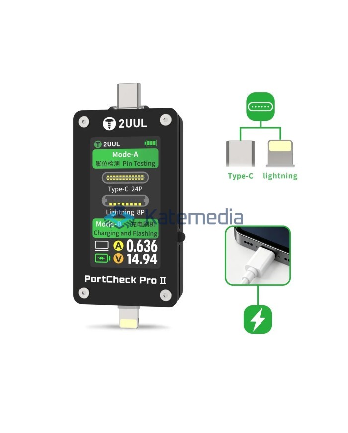 Tester portów USB-C i Lightning - 2UUL PW33 PortCheck Pro II