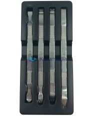 Metal pry openers for the rear glass