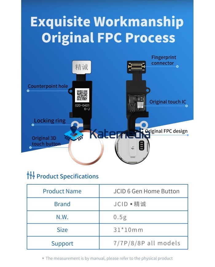 JCID working home button for iPhone 7 7P 8 8P