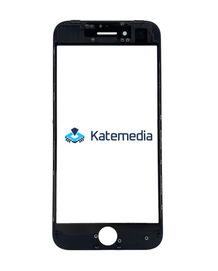 Szyba z ramką + klej OCA do iPhone 7 Czarna