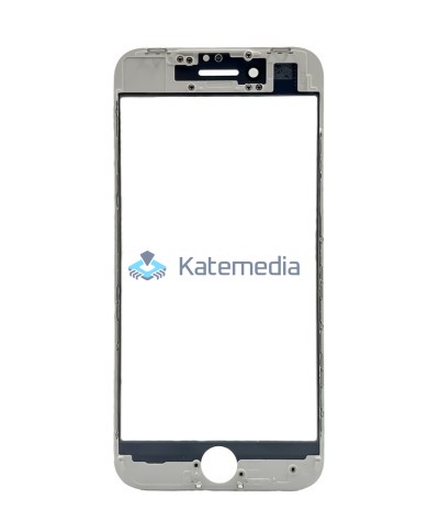 Szyba z ramką + klej OCA do iPhone 8 Biała
