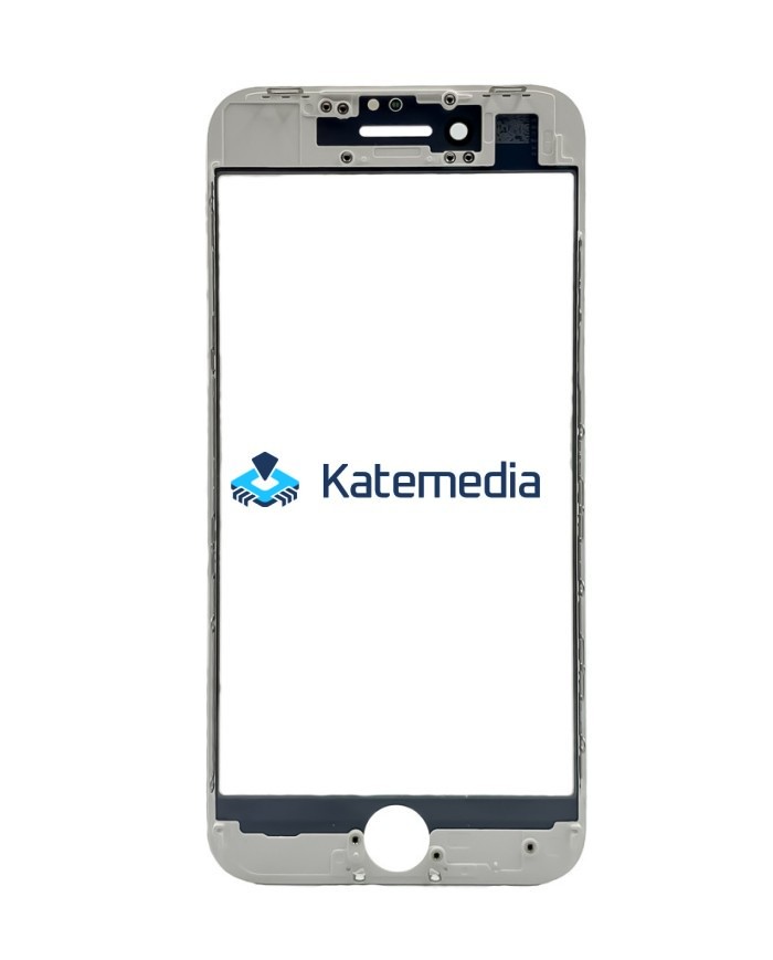 Glass with frame + OCA glue for iPhone 8 White