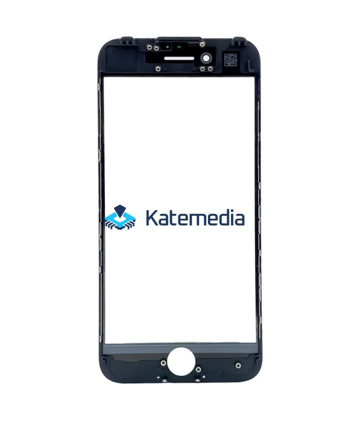 Szyba z ramką + klej OCA do iPhone 8 Czarna