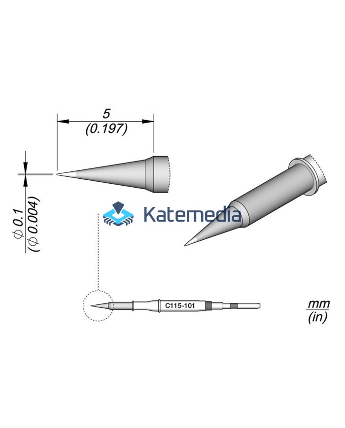Grot lutownicy JBC C115101 Ostry