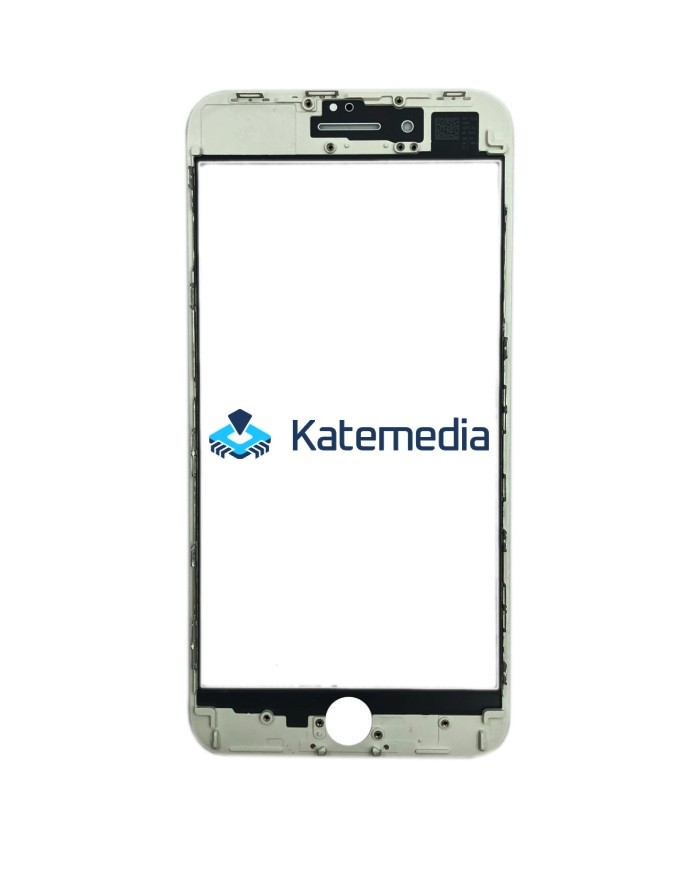 Szyba z ramką + klej OCA do iPhone 8+ Biała