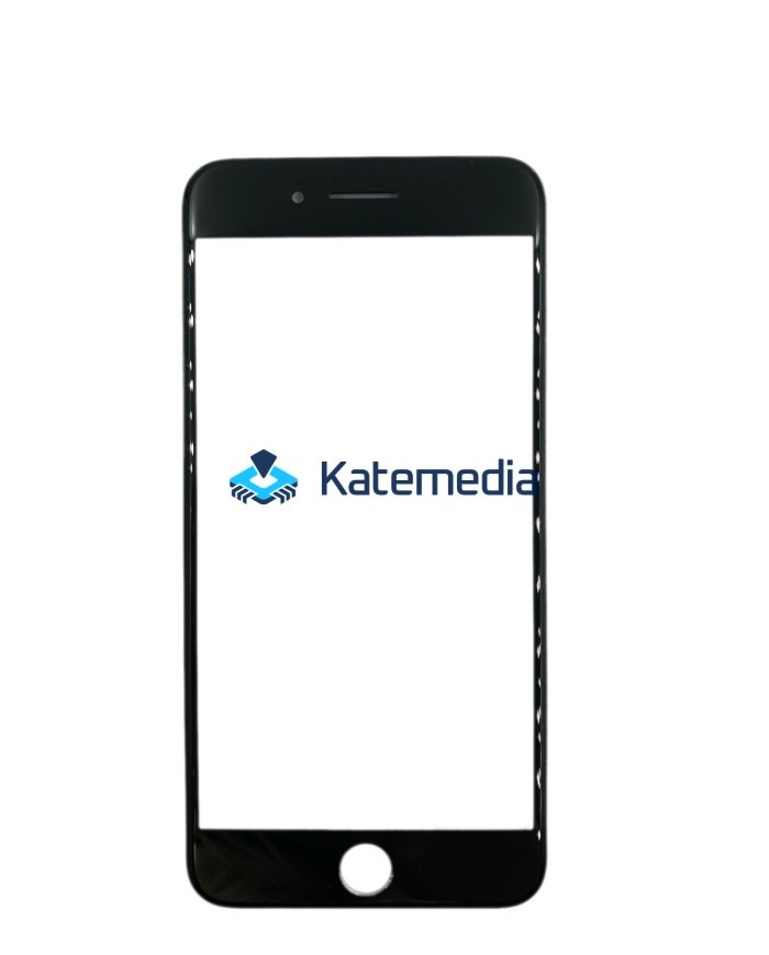 Glass With Frame + OCA Glue For IPhone 8+ Black