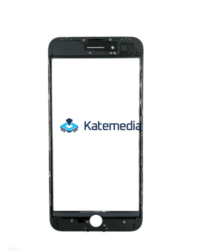 Szyba z ramką + klej OCA do iPhone 8+ Czarna