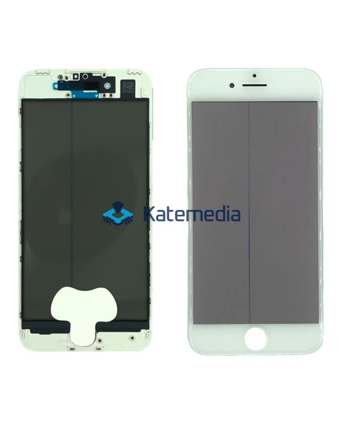 Glass With Frame + Polarizer For IPhone 7 White