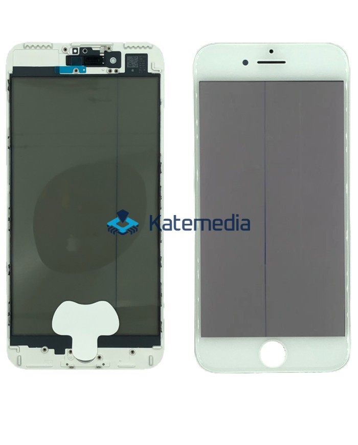 Szyba z ramką polaryzacja do iPhone 7+ Biała