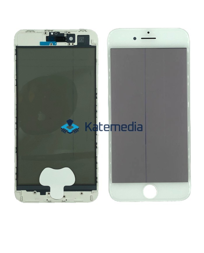 Szyba z ramką polaryzacja do iPhone 8+ Biała