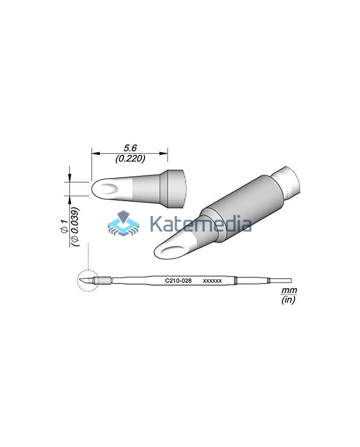 Soldering Tip JBC C210028 Cartridge Spoon Ø 1