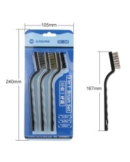 Set of 3 brushes for cleaning electronics