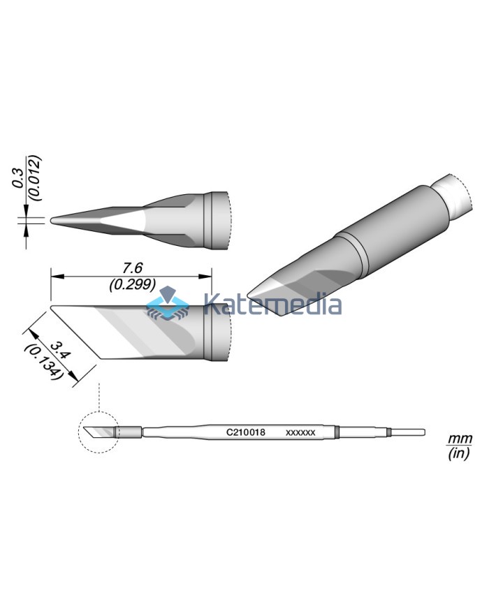 Grot lutownicy JBC C210018 Ścięty Płaski