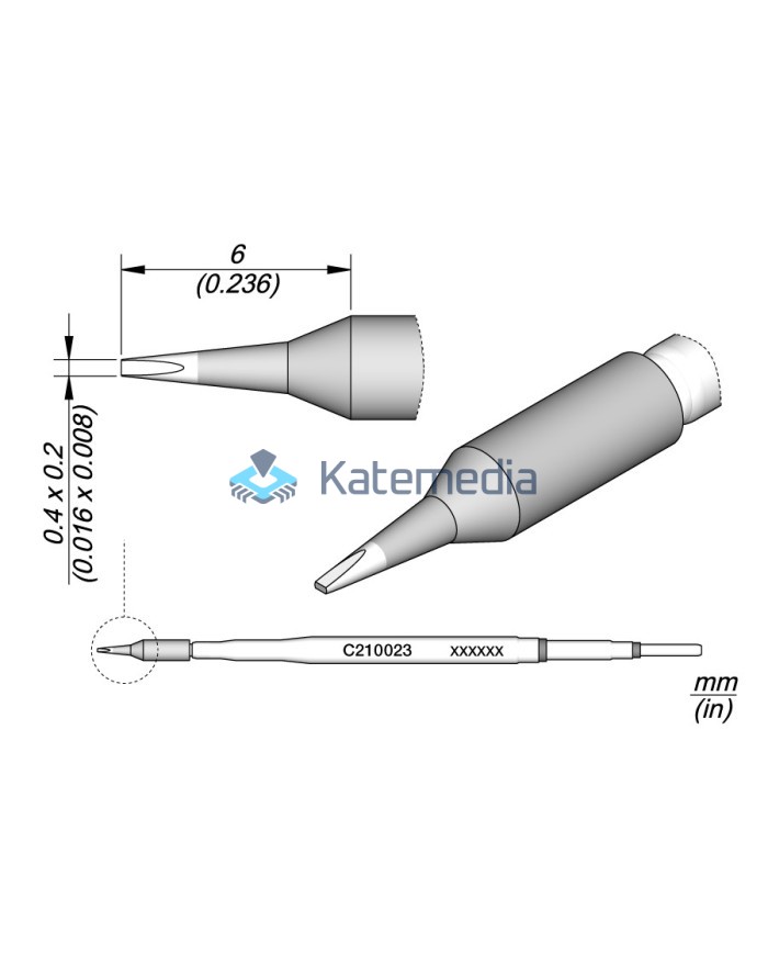 Grot lutownicy JBC C210023 Ostry