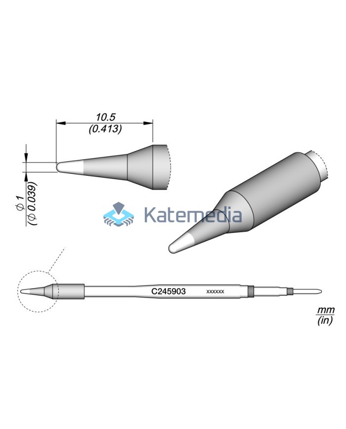 Grot lutownicy JBC C245903 Ostry