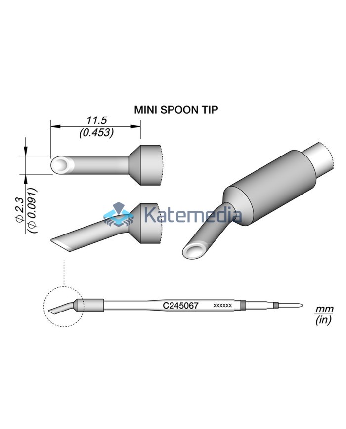 Soldering Tip JBC C245067 Cartridge Spoon Ø 2.3