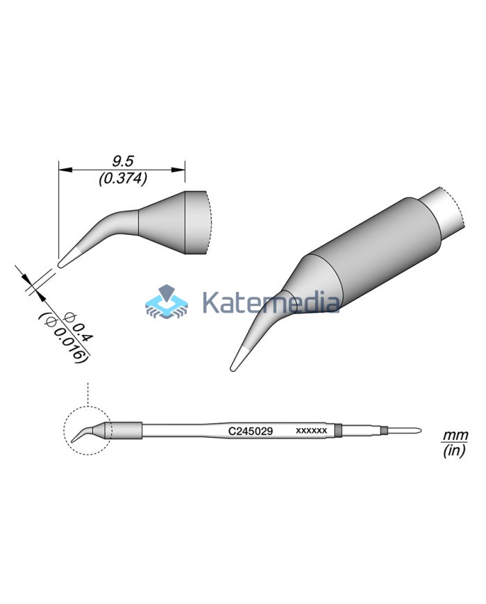Grot lutownicy JBC C245029 Ostry zakrzywiony