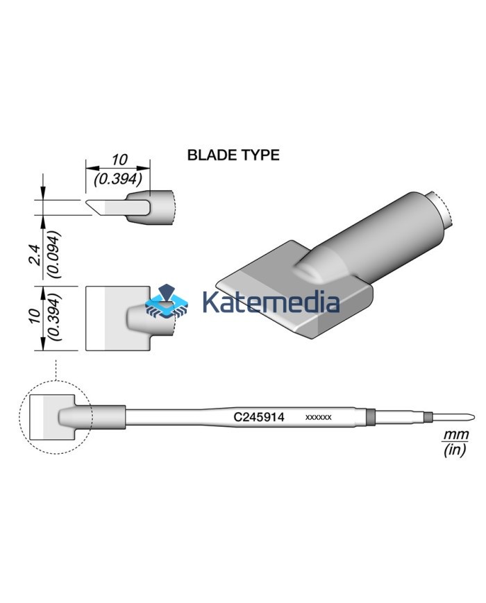 Soldering tip JBC C245914 Cartridge Blade 10 S1
