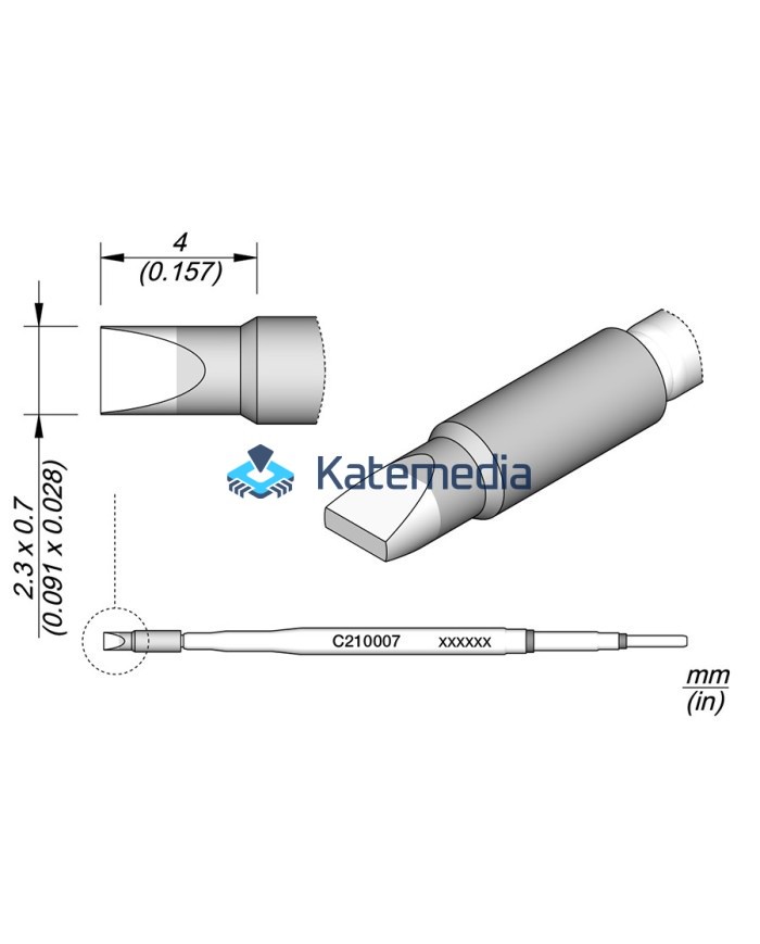 Soldering Tip JBC C210007 Chisel Cartridge 2.3 x 0.7