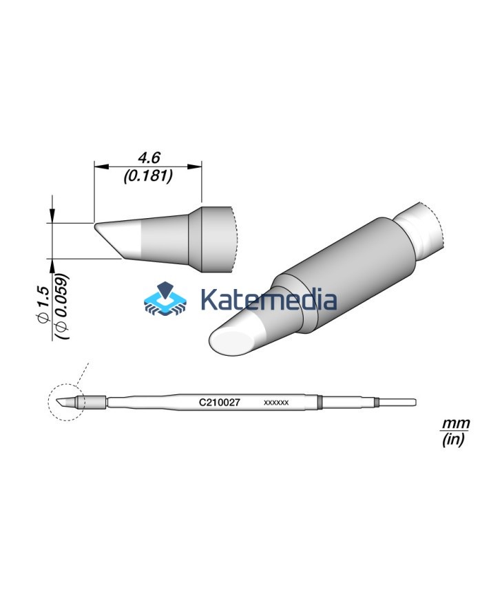 Grot lutownicy JBC C210027 Ścięty walec