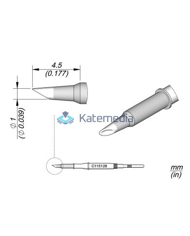 JBC C115128 Spoon Cartridge Ø 1 soldering tip