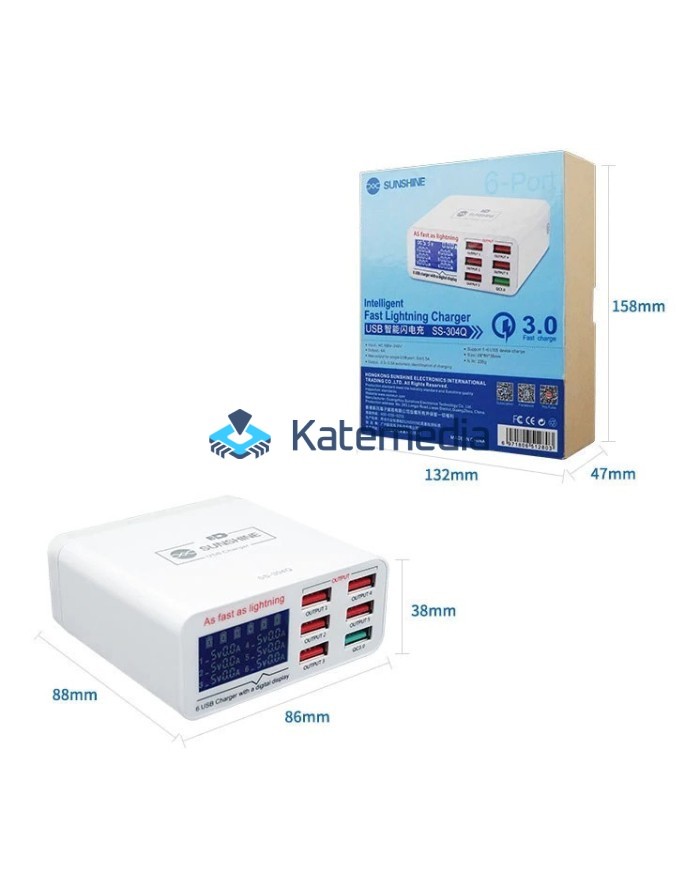 Ładowarka Serwisowa Sunshine SS-304Q 6xUSB LCD