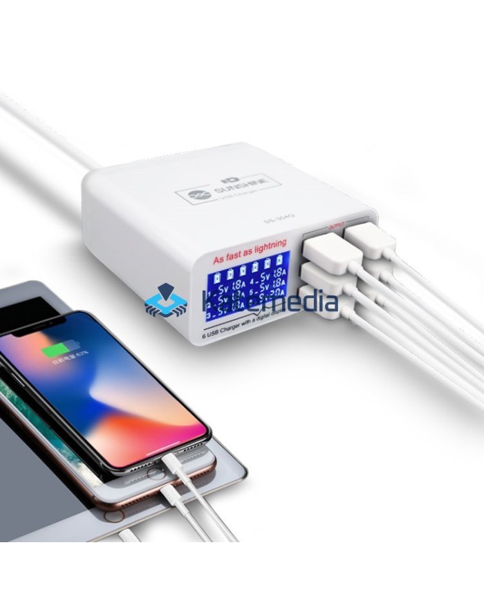 Service charger Sunshine SS-304Q 6xUSB LCD