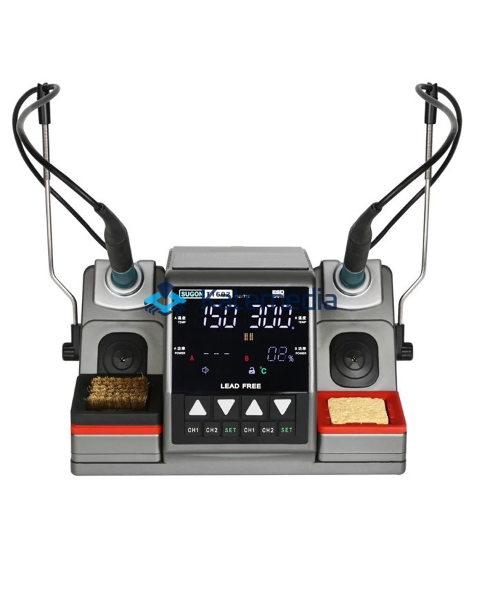 Stacja Lutownicza Sugon T1602 Dwustanowiskowa groty T12