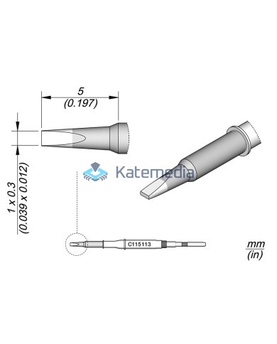 JBC C115113 Chisel Cartridge 1 x 0.3 soldering tip
