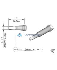 JBC C115113 Chisel Cartridge 1 x 0.3 soldering tip