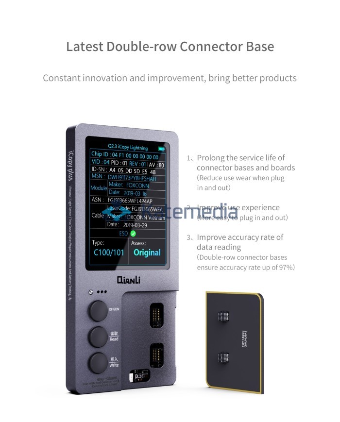 Programator Qianli iCopy Plus 2.2 True Tone / Baterie / Kable