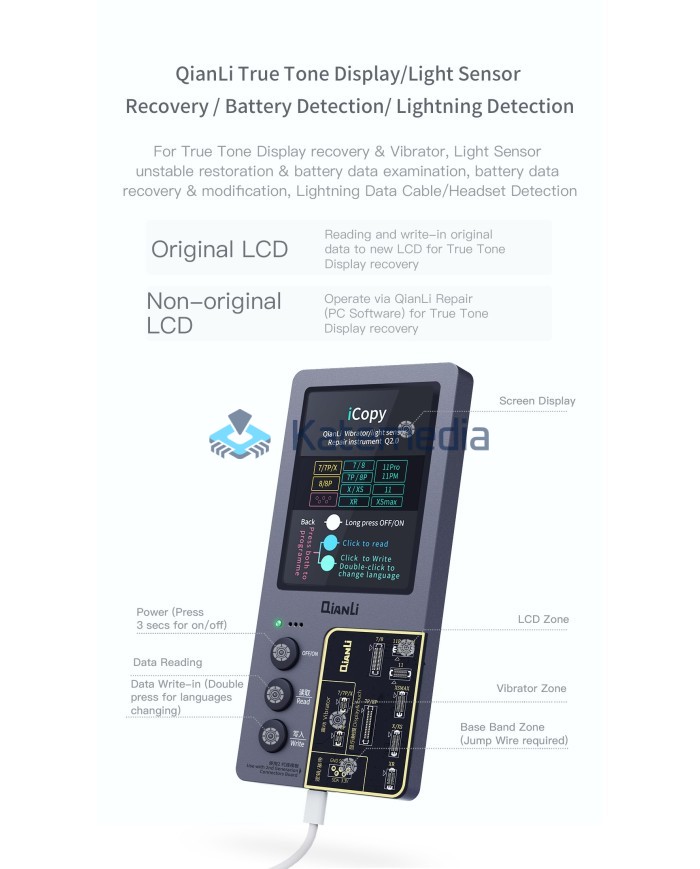Qianli iCopy Plus 2.2 True Tone / Batteries / Cables programmer