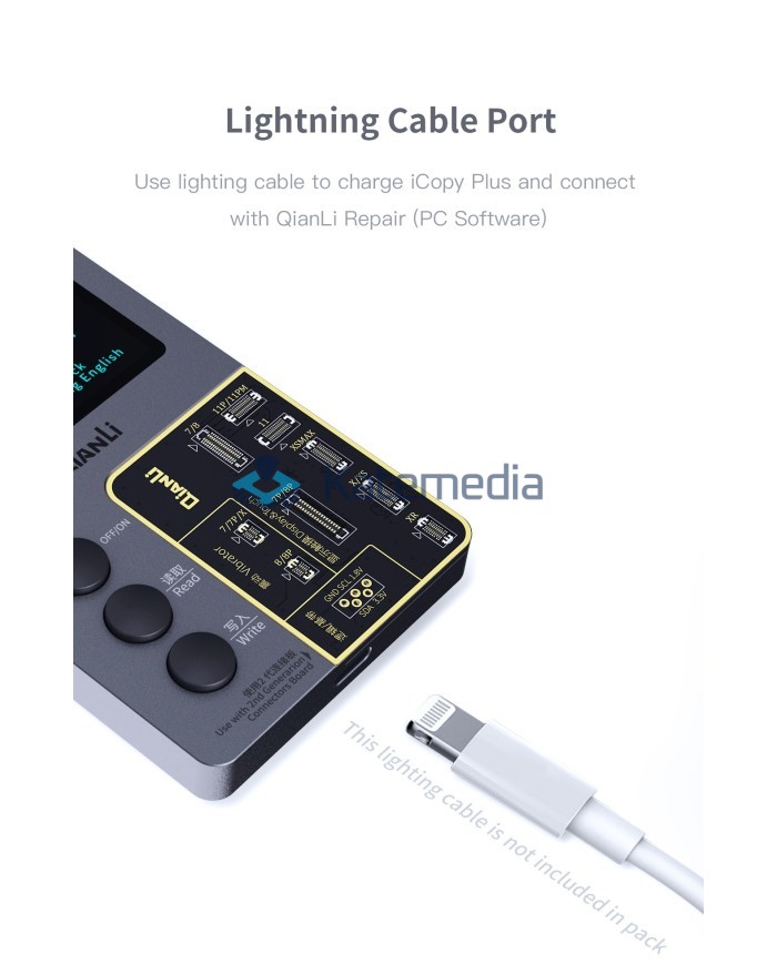 Programator Qianli iCopy Plus 2.2 True Tone / Baterie / Kable