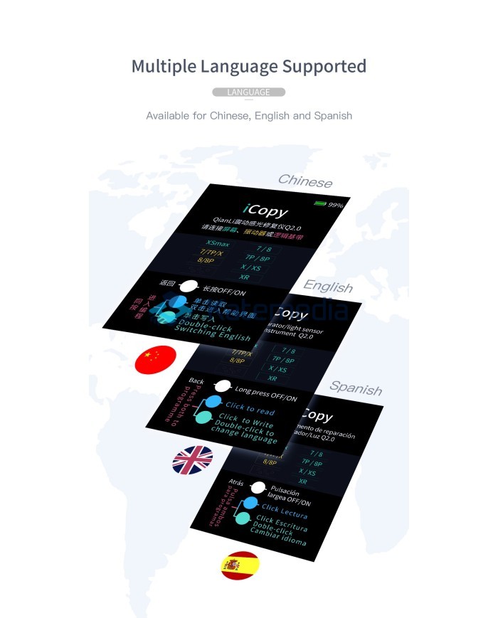 Qianli iCopy Plus 2.2 True Tone / Batteries / Cables programmer