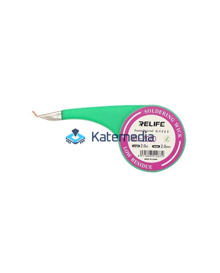 Desoldering braid with dispenser RELIFE 2.0mm 2.0m