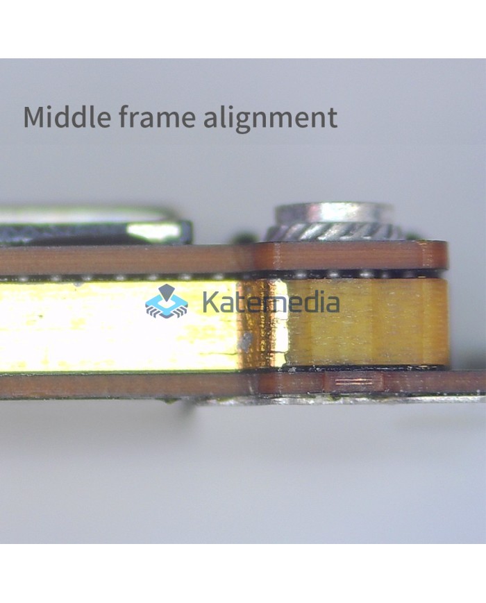 Gold-plated pads spacers to middle layer iPhone