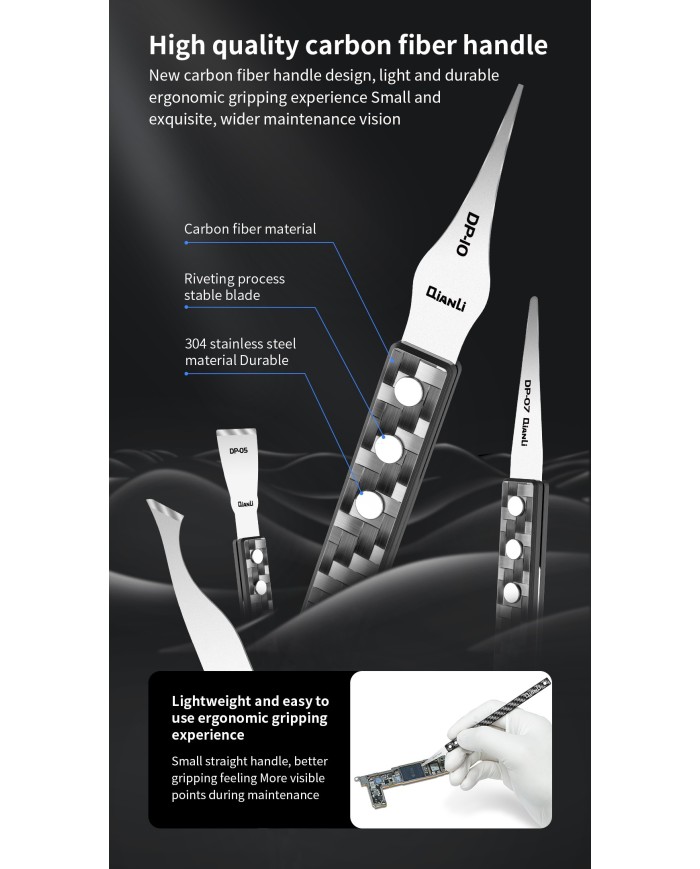 Qianli DP-08 Ręcznie polerowane ostrze + uchwyt z włókna carbonowego NOWOŚĆ!