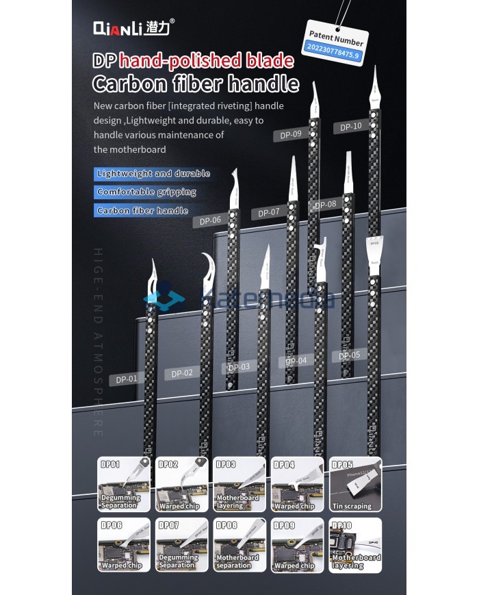 Qianli DP-09 Hand polished blade + carbon fiber handle NEW!