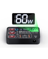 Qianli P605S 60W QC fast charger Compact dimensions with charging screen