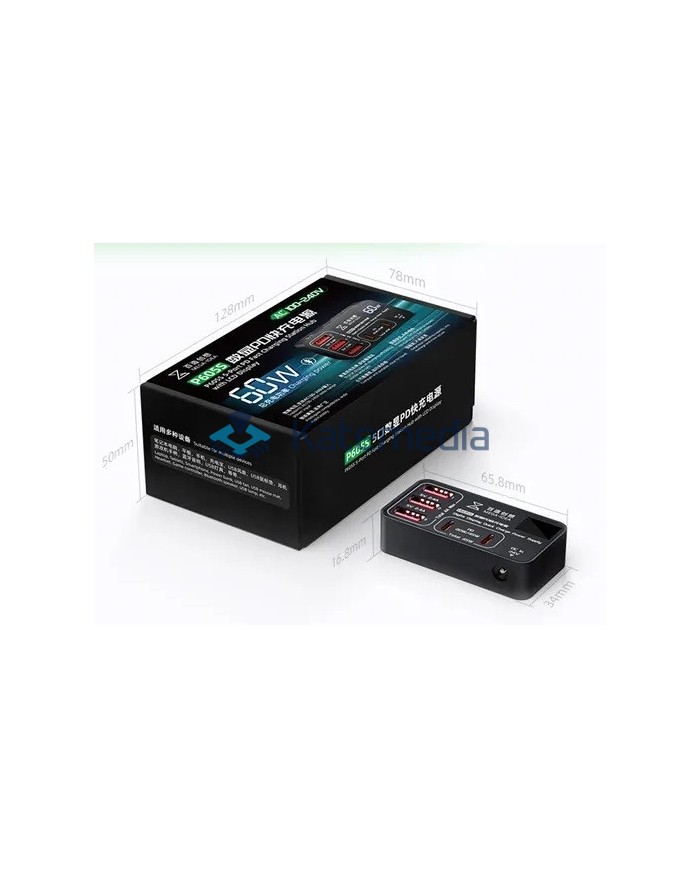 Szybka ładowarka Qianli P605S 60W QC Kompaktowe wymiary z ekranem poboru