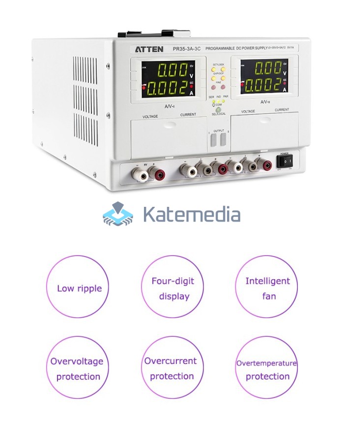 Zasilacz serwisowy laboratoryjny trzykanałowy Atten PR35-5A-3C 35V 5A 215W