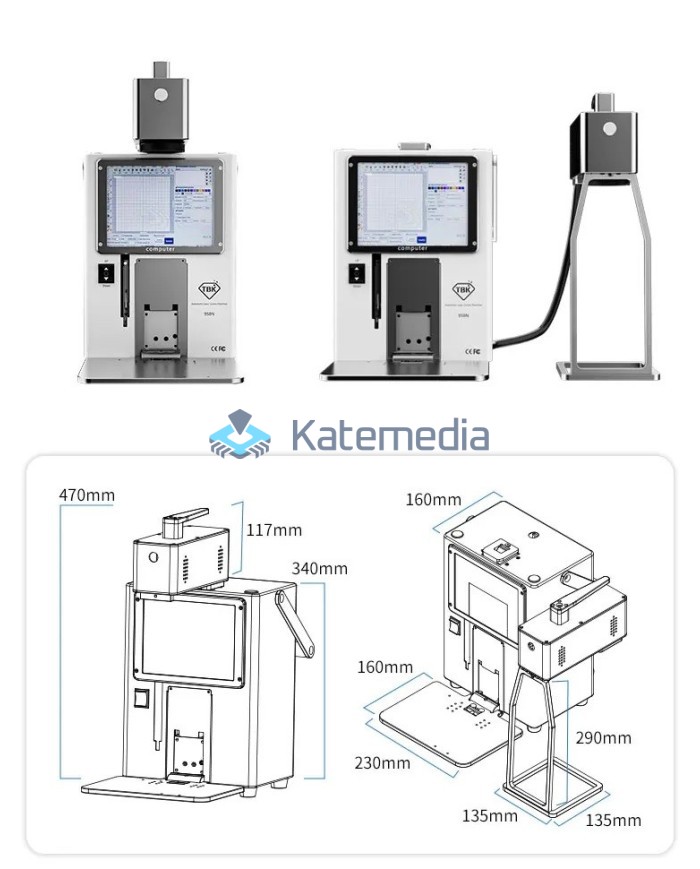 Laser TBK 958N z obrotowym uchwytem i odłączaną głowicą możliwość graweru