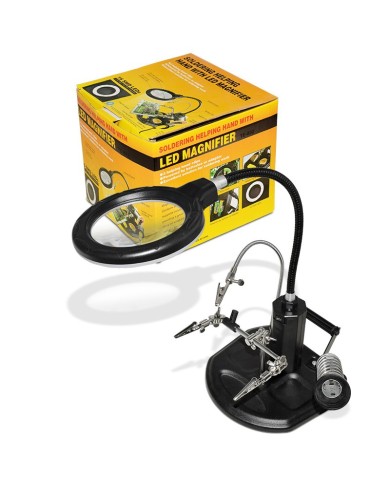 Soldering helping hand with LED Magnifier